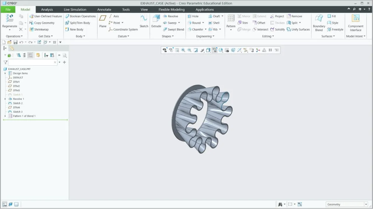 Exhaust case — individual part model