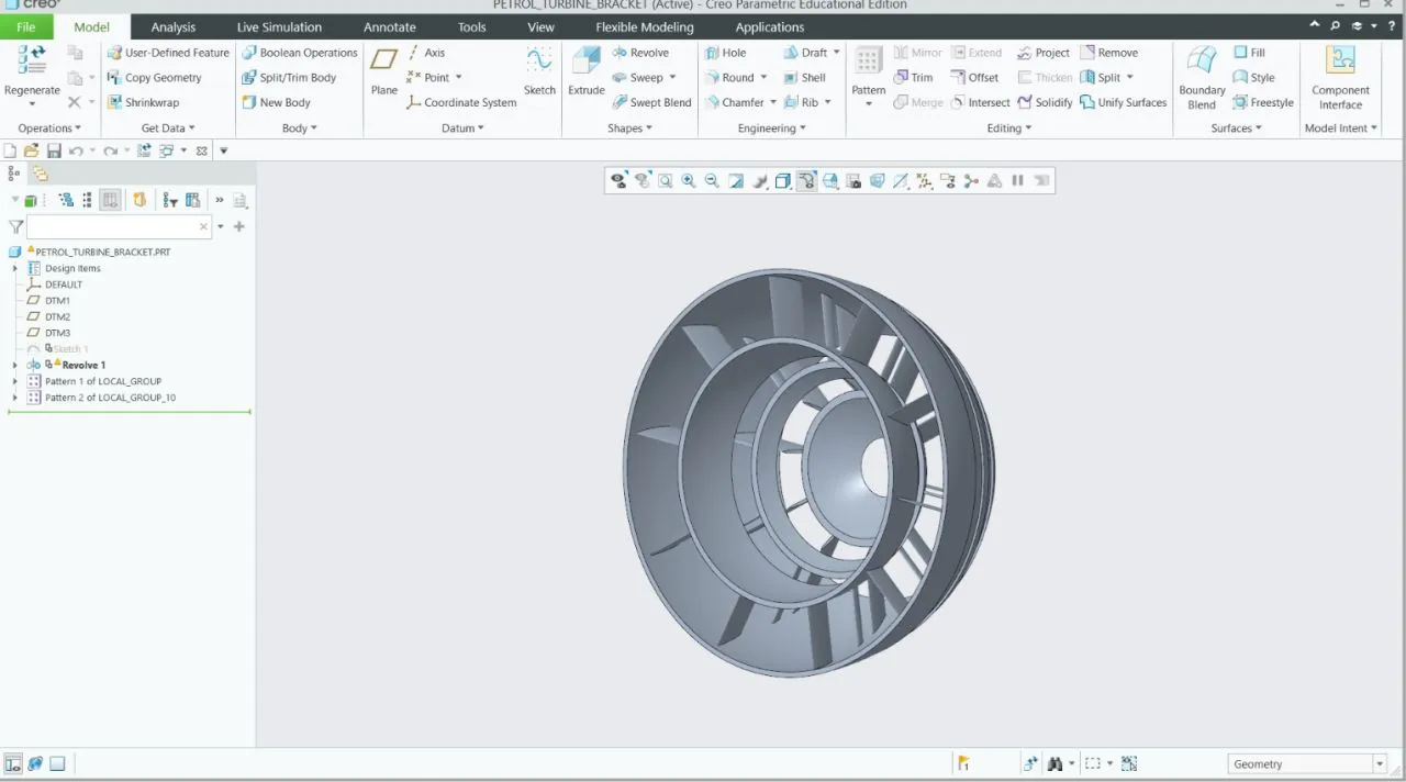 Turbine bracket — individual part model